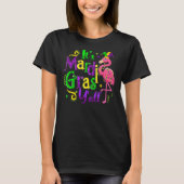 Flamingo It's Mardi Gras Y'all Jester Hat Mask Bea Tシャツ (正面)