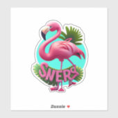 Flamingo LaptopおよびPhoneスタンプ シール (シート)