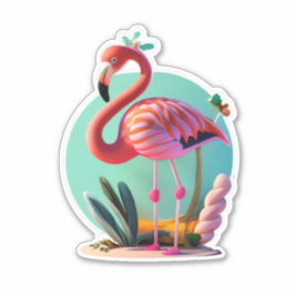 Flamingo LaptopおよびPhoneスタンプ シール