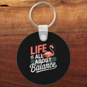 Flamingo Life Is All About Balance Nk Flamingo  キーホルダー (正面)