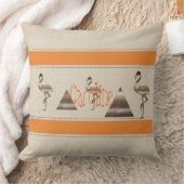 Flamingo Linen Orangeおもしろい文字名を追加 クッション (ブランケット)
