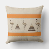 Flamingo Linen Orangeおもしろい文字名を追加 クッション (裏面)