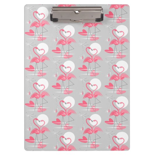 Flamingo Loveタイル貼りクリップボード クリップボード (正面)
