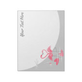 Flamingo Love Large Moon文字メモ帳水平 ノートパッド (回転)