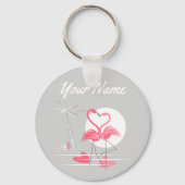 Flamingo Love Name keychain basic キーホルダー (正面)
