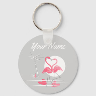 Flamingo Love Name keychain basic キーホルダー