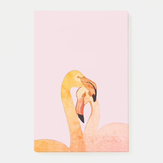 Flamingo Love, Pink Flamingos Post-It Notes ポストイット (正面)