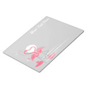 Flamingo Love Side文字メモ帳(横) ノートパッド (アングル)