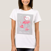 Flamingo Love Tシャツ文字垂直 Tシャツ (正面)