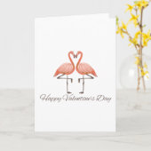Flamingo Love Valentine's Day カード (黄色い花)