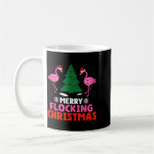 Flamingo Merry Flocking Christmas Funny Xmas Men W コーヒーマグカップ (左)