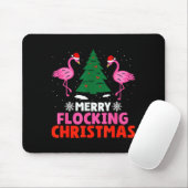 Flamingo Merry Flocking Christmas Funny Xmas Men W マウスパッド (マウス)