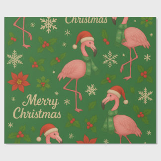 Flamingo Noel: Holly Jolly Greetings  ラッピングペーパー