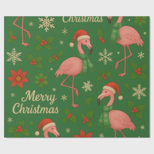 Flamingo Noel: Holly Jolly Greetings  ラッピングペーパー (フラット)