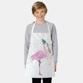 Flamingo Partying – 動物のパーティー エプロン (着用した状態)