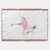 Flamingo Partying – 動物のパーティー スローブランケット (正面)