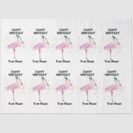 Flamingo Partying – 誕生日パーティーで動物 薄葉紙