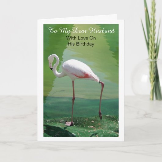 Flamingo Personalised Husband Birthday カード (正面)