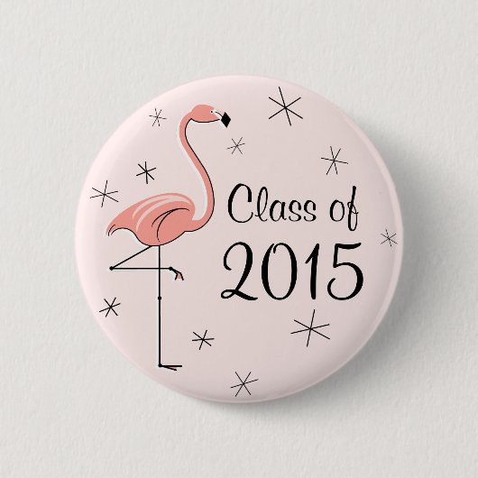 Flamingo Pink Class of 2015ボタン 缶バッジ (正面)