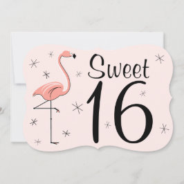 Flamingo Pink 'Sweet 16'招待ブラケット 招待状