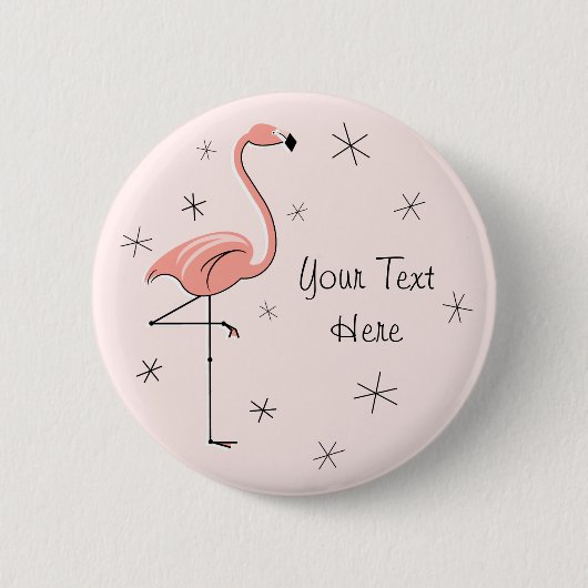 Flamingo Pink 'Text' button 缶バッジ (正面)