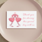 Flamingo Pink Tropical Beach Wedding Thank You プレイスカード