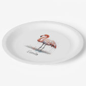 Flamingo Radiance：熱帯の水の色、カスタム ペーパープレート (アングル)