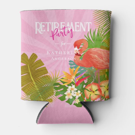 Flamingo Retirement Pink Can Cooler 缶クーラー (正面)