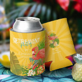 Flamingo Retirement Yellow Orange Can Cooler 缶クーラー