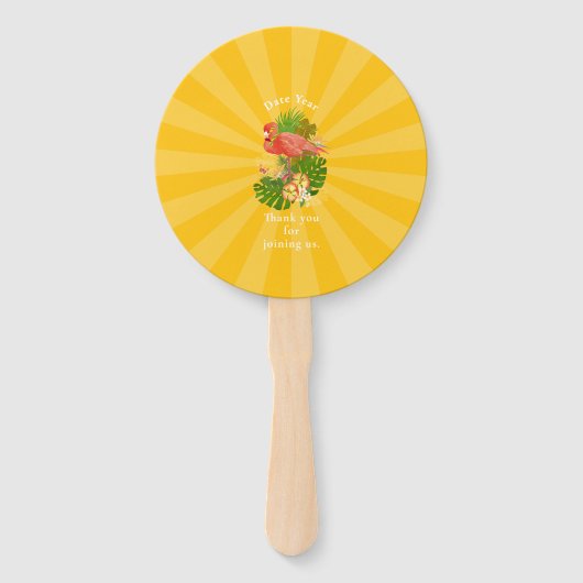 Flamingo Retirement Yellow Orange Cooler ハンドファン (裏面)