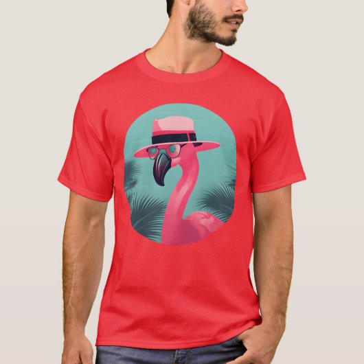 Flamingo Retro 80s 90s Style Animal Lovers gift Tシャツ (正面)