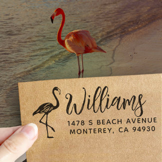 Flamingo Return Address Florida ラバースタンプ