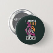 Flamingo Riot Urban Aesthetic Design 缶バッジ (正面&裏面)