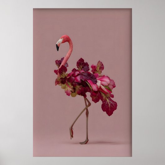 Flamingo Salad Art Print – Surreal Botanical ポスター (正面)