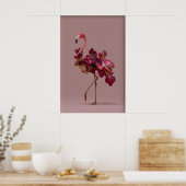 Flamingo Salad Art Print – Surreal Botanical ポスター (キッチン)
