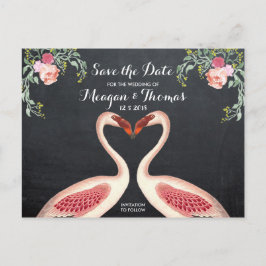 Flamingo Save the Dateはがきシャルボードスタイル 案内ポストカード