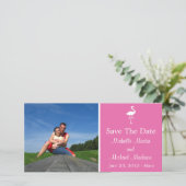 Flamingo Save The Dateフォトカード（ダークピンク） セーブザデート (スタンド正面)