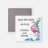 Flamingo Save the Date Magnet マグネット (正面/裏面)