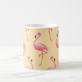 Flamingo seamless pattern background. Pink flaming コーヒーマグカップ (中央)