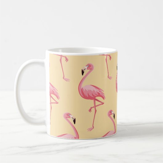 Flamingo seamless pattern background. Pink flaming コーヒーマグカップ (左)