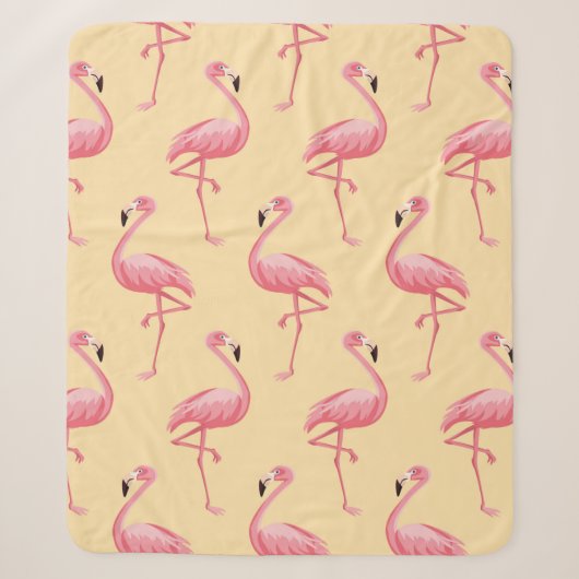 Flamingo seamless pattern background. Pink flaming シェルパブランケット (正面)