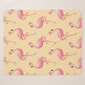 Flamingo seamless pattern background. Pink flaming シェルパブランケット (正面(横))