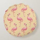 Flamingo seamless pattern background. Pink flaming ラウンドクッション (裏面)