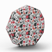 Flamingo seamless pattern with floral background フォトブロック (左)