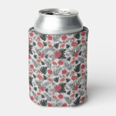 Flamingo seamless pattern with floral background 缶クーラー (缶正面)