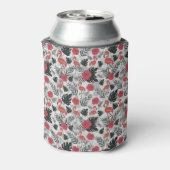 Flamingo seamless pattern with floral background 缶クーラー (缶裏面)