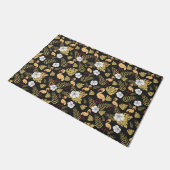 Flamingo seamless pattern yellow and white flowers ドアマット (アングル)