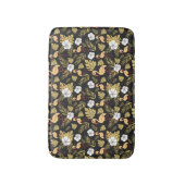 Flamingo seamless pattern yellow and white flowers バスマット (正面縦)