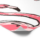 Flamingo Sketch：熱帯ヴィンテージパターン。 ポスター (角)