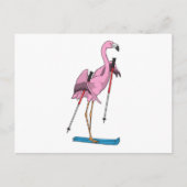 Flamingo Skier Ski ポストカード (正面)